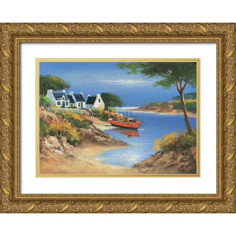Bretagne II Gold Ornate Wood Framed Art Print with Double Matting by Burgy