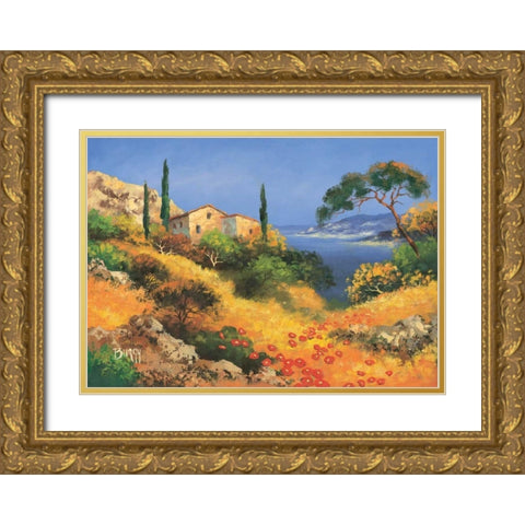 View on ocean I Gold Ornate Wood Framed Art Print with Double Matting by Burgy