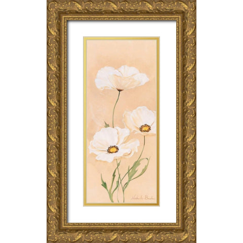 White poppy I Gold Ornate Wood Framed Art Print with Double Matting by Boucher, Nathalie