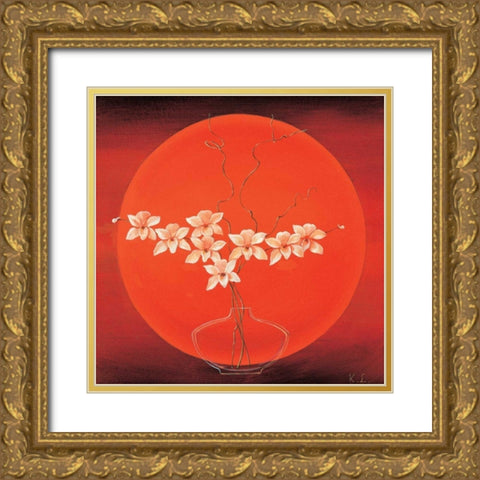 Vase in circle IV Gold Ornate Wood Framed Art Print with Double Matting by Leijs, Karin