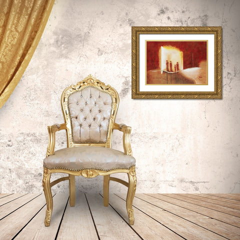 Far away I Gold Ornate Wood Framed Art Print with Double Matting by Christiaans, Dien