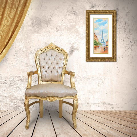 Paris VI Gold Ornate Wood Framed Art Print with Double Matting by Renee