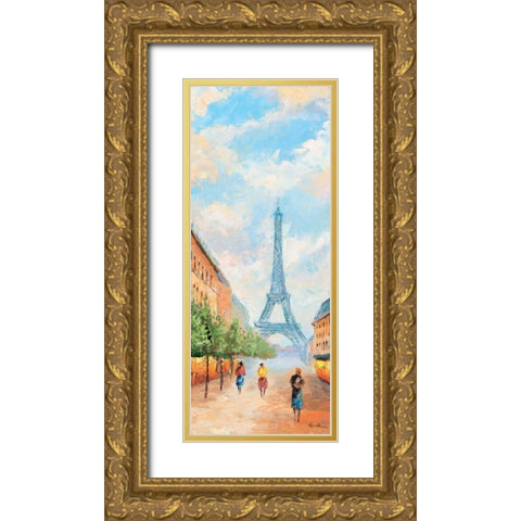 Paris VI Gold Ornate Wood Framed Art Print with Double Matting by Renee
