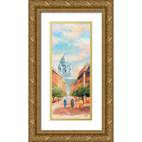 Paris VII Gold Ornate Wood Framed Art Print with Double Matting by Renee