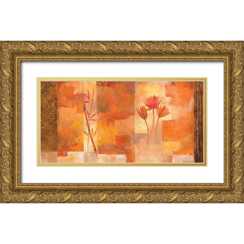 Lush floral I Gold Ornate Wood Framed Art Print with Double Matting by Boucher, Nathalie