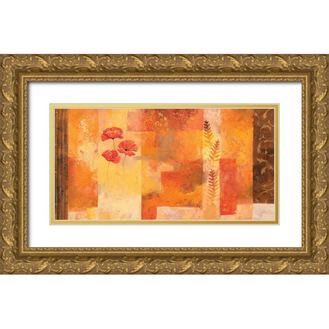 Lush floral II Gold Ornate Wood Framed Art Print with Double Matting by Boucher, Nathalie