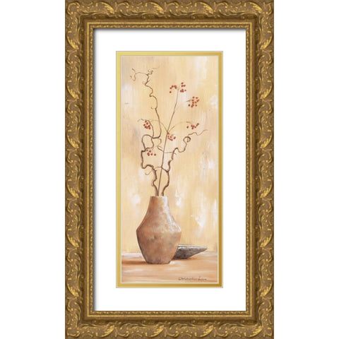 Red berries VI Gold Ornate Wood Framed Art Print with Double Matting by Lien, Christopher