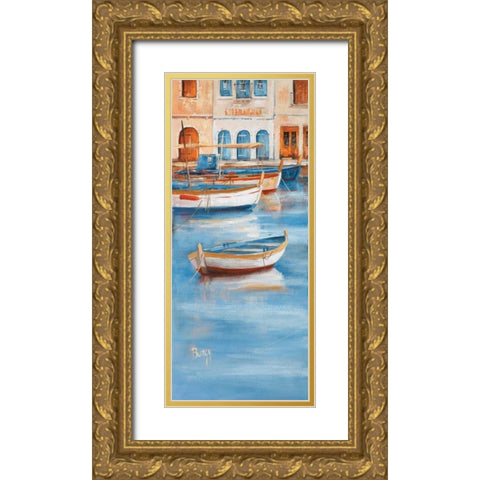 View on water I Gold Ornate Wood Framed Art Print with Double Matting by Burgy