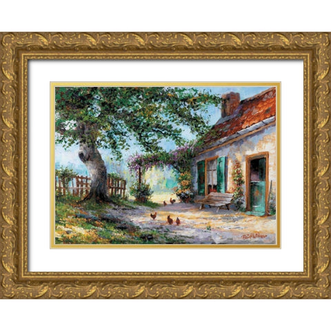 Summer in France Gold Ornate Wood Framed Art Print with Double Matting by Withaar, Reint