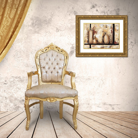 Stillife with vases I Gold Ornate Wood Framed Art Print with Double Matting by Florenti, Isa