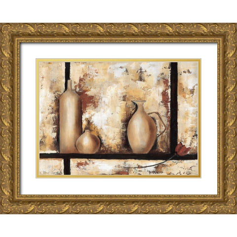 Stillife with vases I Gold Ornate Wood Framed Art Print with Double Matting by Florenti, Isa