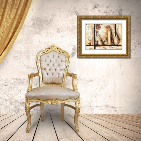 Stillife with vases II Gold Ornate Wood Framed Art Print with Double Matting by Florenti, Isa