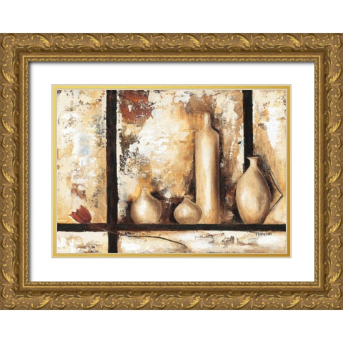 Stillife with vases II Gold Ornate Wood Framed Art Print with Double Matting by Florenti, Isa