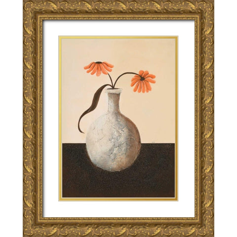 Orange beauty  I Gold Ornate Wood Framed Art Print with Double Matting by Hedy