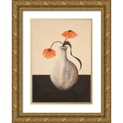 Orange beauty II Gold Ornate Wood Framed Art Print with Double Matting by Hedy