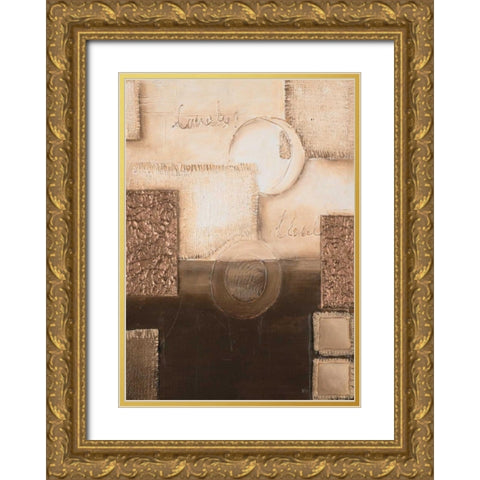 Circles II Gold Ornate Wood Framed Art Print with Double Matting by Hedy