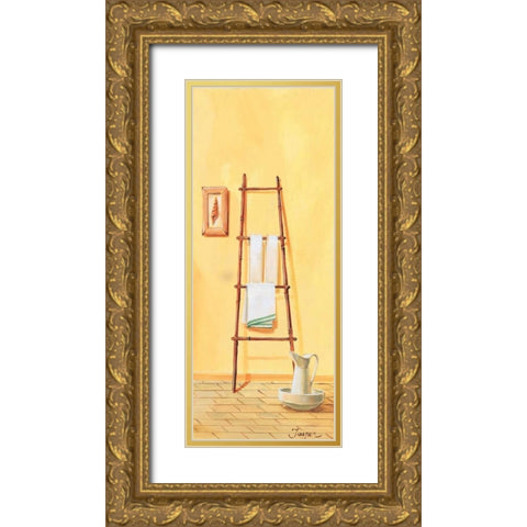 Bathroom in yellow III Gold Ornate Wood Framed Art Print with Double Matting by Jasper