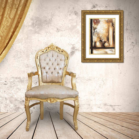 Vases II Gold Ornate Wood Framed Art Print with Double Matting by Florenti, Isa