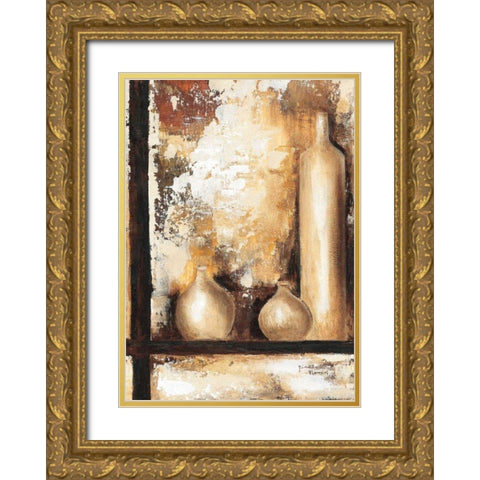 Vases II Gold Ornate Wood Framed Art Print with Double Matting by Florenti, Isa