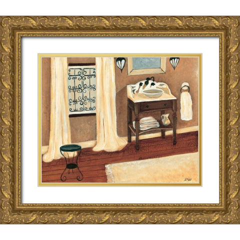Calm bath II Gold Ornate Wood Framed Art Print with Double Matting by Hedy