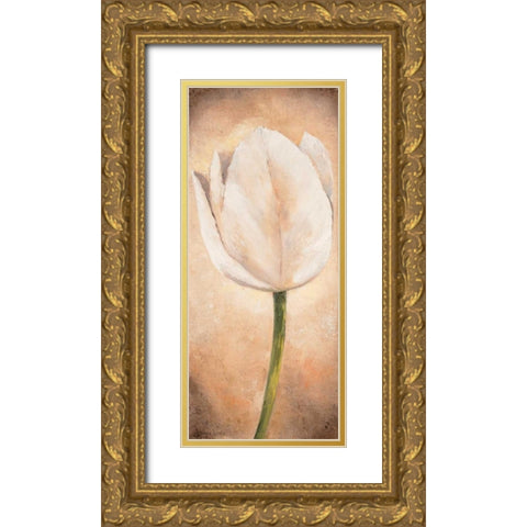 Tulip on beige I Gold Ornate Wood Framed Art Print with Double Matting by Lotus, Lenna