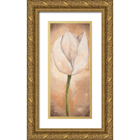 Tulip on beige III Gold Ornate Wood Framed Art Print with Double Matting by Lotus, Lenna