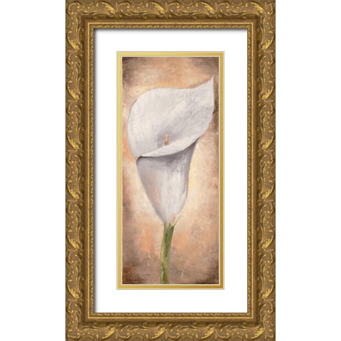 Calla Lilly III Gold Ornate Wood Framed Art Print with Double Matting by Lotus, Lenna