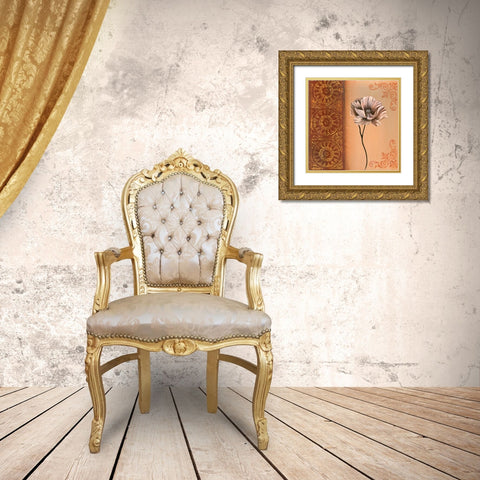 Flower with border VIII Gold Ornate Wood Framed Art Print with Double Matting by Hedy