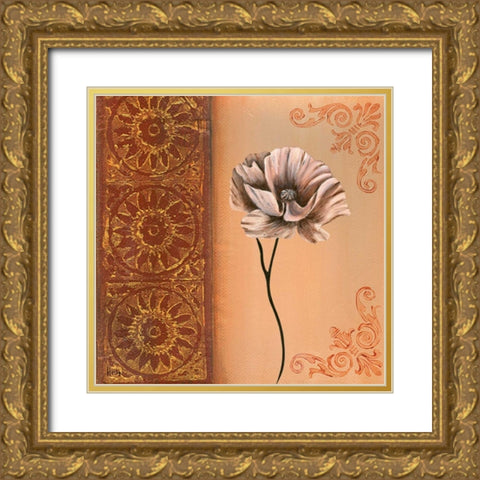 Flower with border VIII Gold Ornate Wood Framed Art Print with Double Matting by Hedy