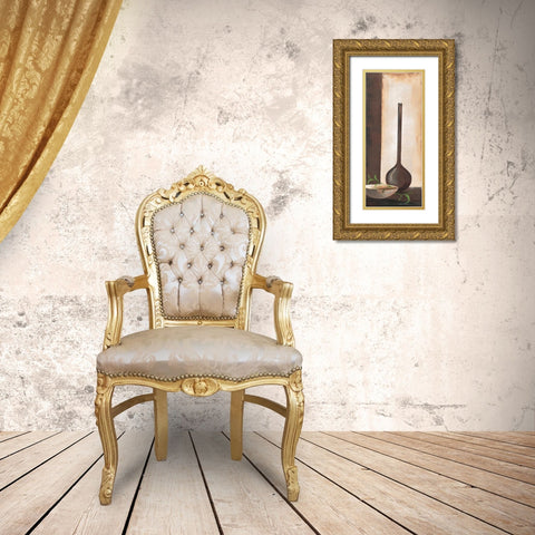 Brown vase I Gold Ornate Wood Framed Art Print with Double Matting by Florenti, Isa