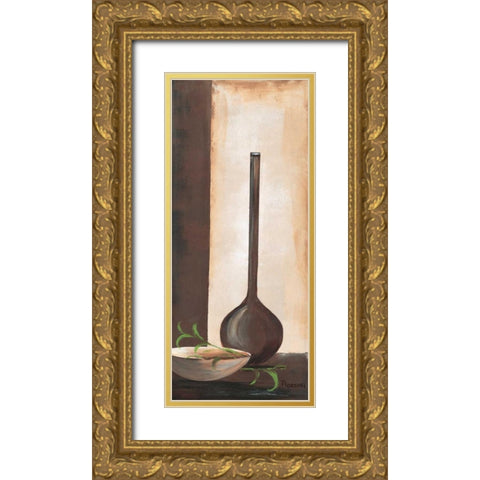 Brown vase I Gold Ornate Wood Framed Art Print with Double Matting by Florenti, Isa