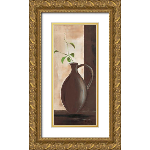 Brown vase III Gold Ornate Wood Framed Art Print with Double Matting by Florenti, Isa