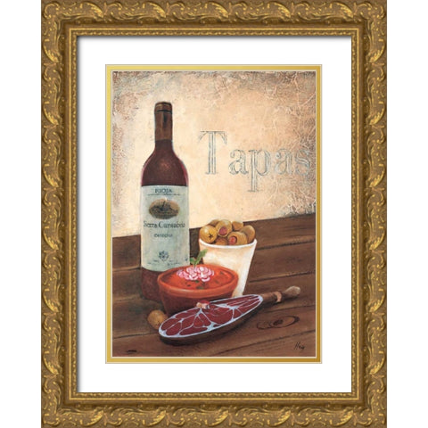 Tapas Gold Ornate Wood Framed Art Print with Double Matting by Hedy