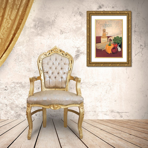 Spaghetti Gold Ornate Wood Framed Art Print with Double Matting by Hedy
