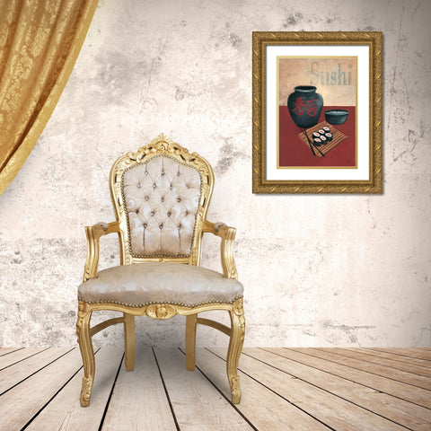 Sushi Gold Ornate Wood Framed Art Print with Double Matting by Hedy