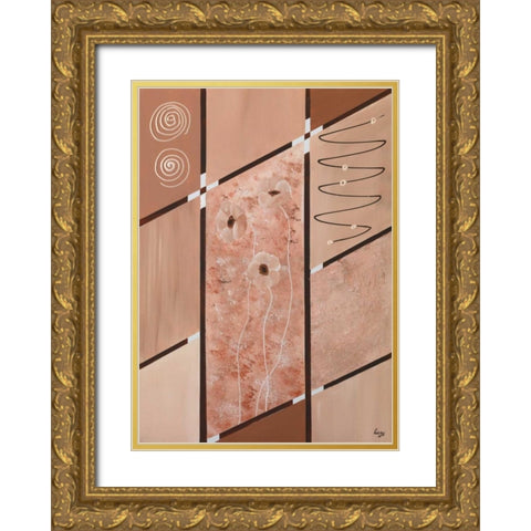 Mix I Gold Ornate Wood Framed Art Print with Double Matting by Leny