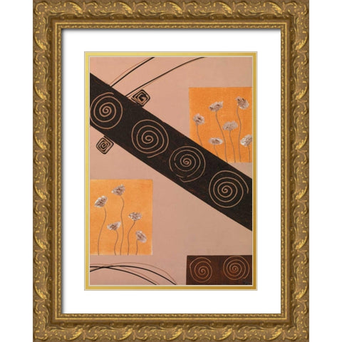 Ringlets II Gold Ornate Wood Framed Art Print with Double Matting by Leny