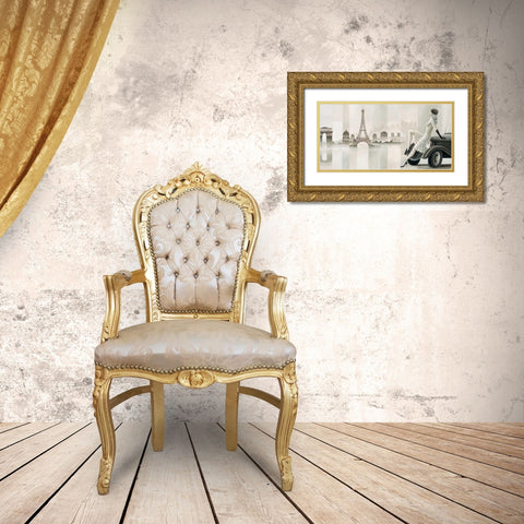 Thoughts of Paris Gold Ornate Wood Framed Art Print with Double Matting by Jasper