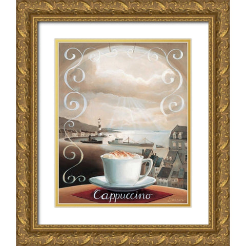 Cappuccino Gold Ornate Wood Framed Art Print with Double Matting by Jasper