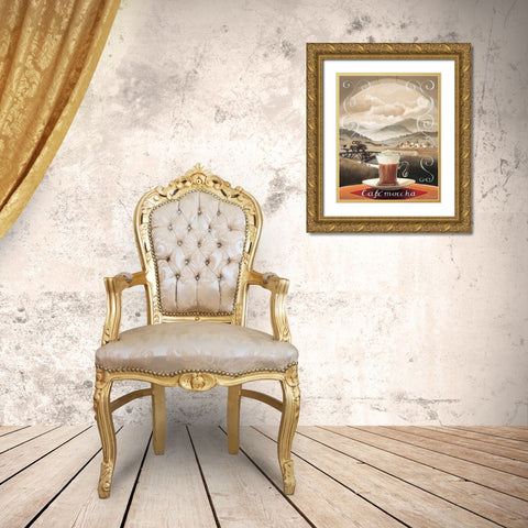 Cafe Moccha Gold Ornate Wood Framed Art Print with Double Matting by Jasper