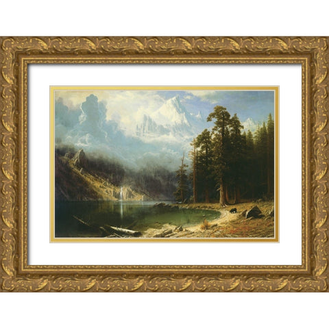 Mount Corcoran Gold Ornate Wood Framed Art Print with Double Matting by Bierstadt, Albert
