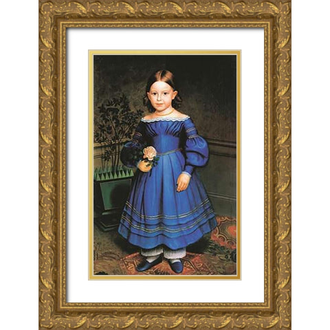 Rosa Heywood Gold Ornate Wood Framed Art Print with Double Matting by Anonymous