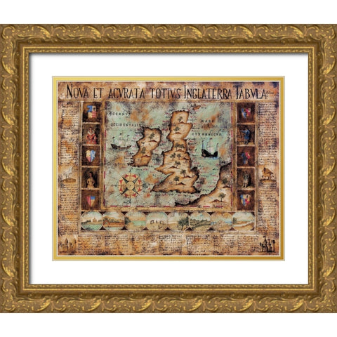History Of The World Gold Ornate Wood Framed Art Print with Double Matting by Julius
