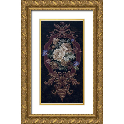 Rose Tapestry I Gold Ornate Wood Framed Art Print with Double Matting by Riddle and Co. LLC,