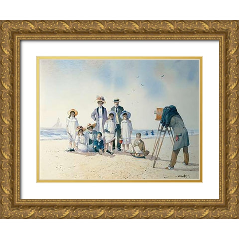 In The Picture Gold Ornate Wood Framed Art Print with Double Matting by Smith, Albert