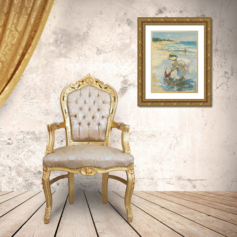 Seaside Summer II Gold Ornate Wood Framed Art Print with Double Matting by Vitali