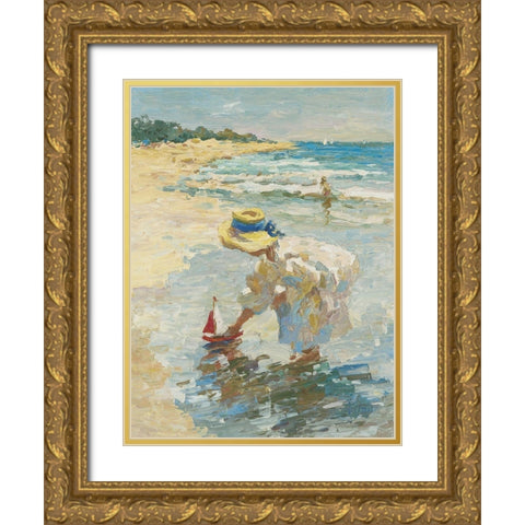 Seaside Summer II Gold Ornate Wood Framed Art Print with Double Matting by Vitali