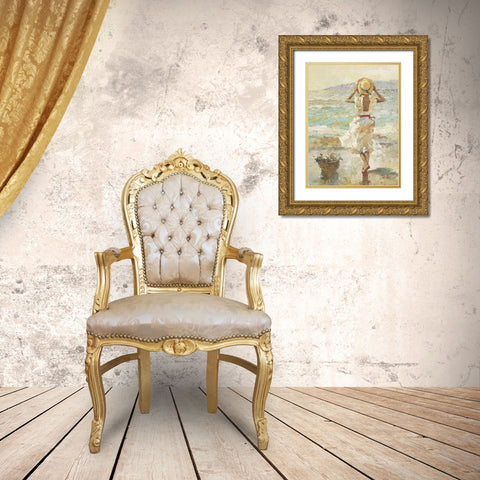Seaside Summer I Gold Ornate Wood Framed Art Print with Double Matting by Vitali