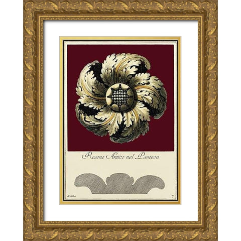 Rosone Antico I Gold Ornate Wood Framed Art Print with Double Matting by Guerra
