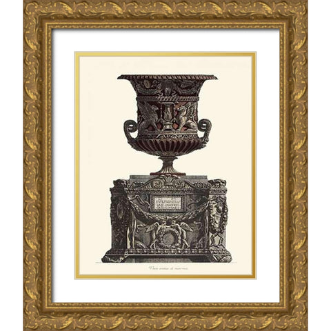 Vaso Antico I Gold Ornate Wood Framed Art Print with Double Matting by Guerra